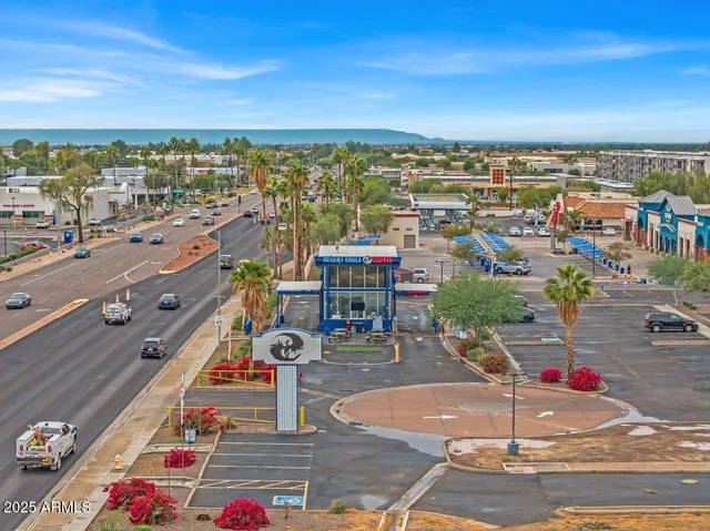an aerial view of a city