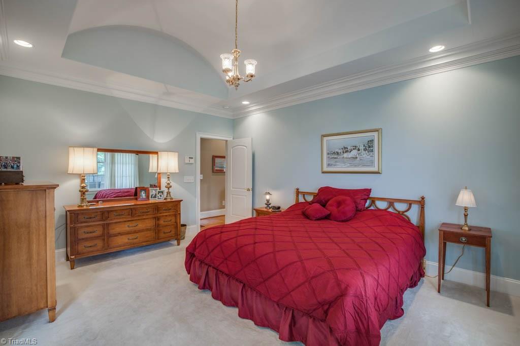 190 Baltimore Downs Road Advance, NC 27006 - Photo 10 of 30 Main Level Master Bedroom with trey ceiling and recessed lighting