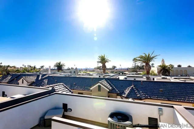 a view of a city from a balcony