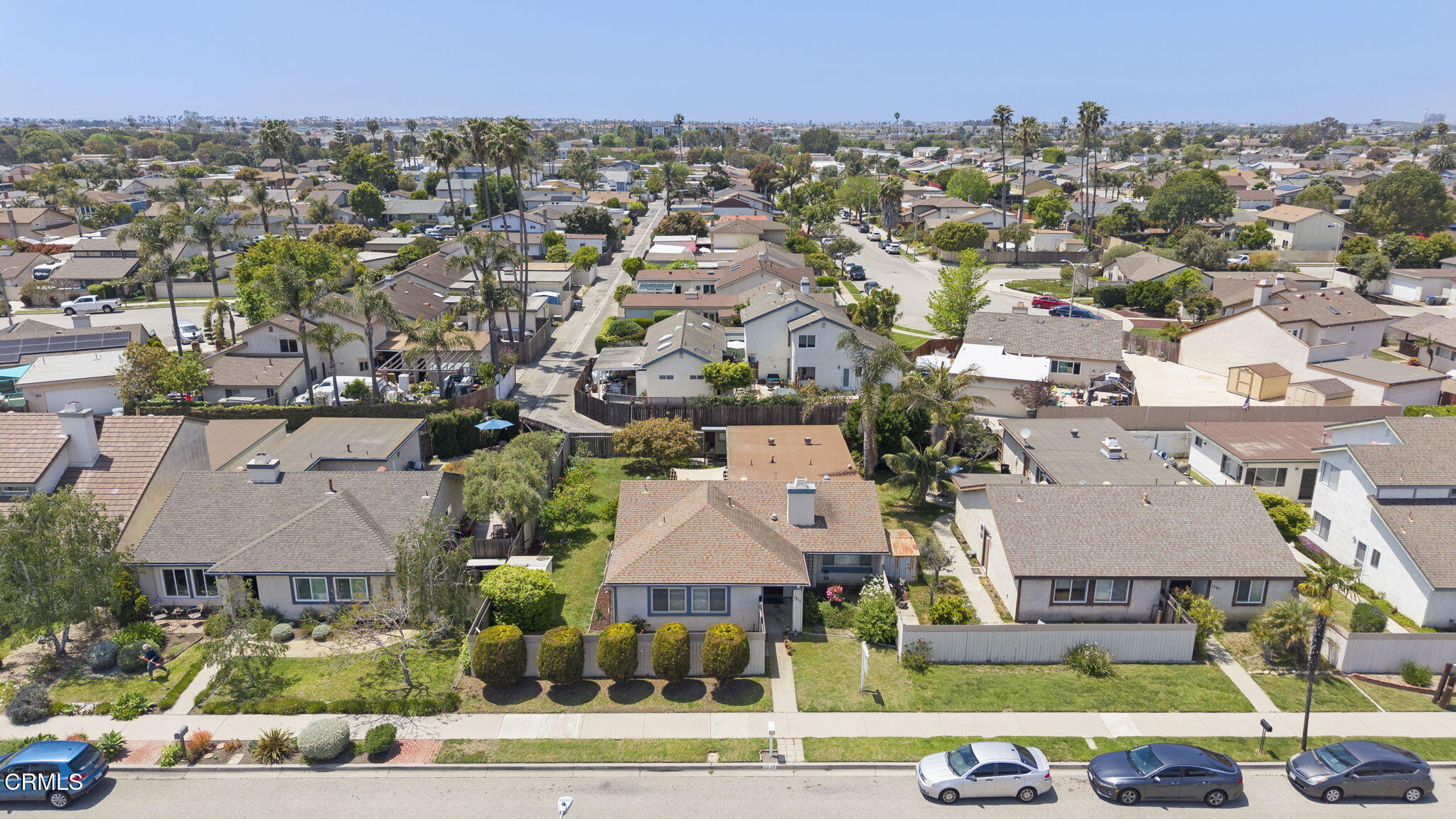 an aerial view of multiple houses