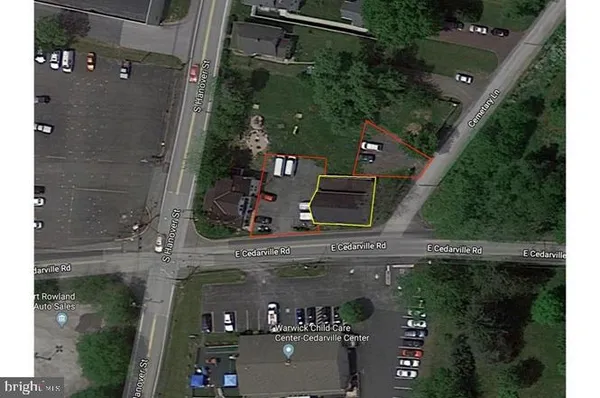 an aerial view of a house