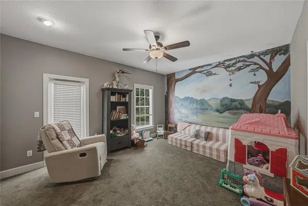 a backyard of a house with lots of green space