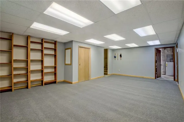 an empty room with closet