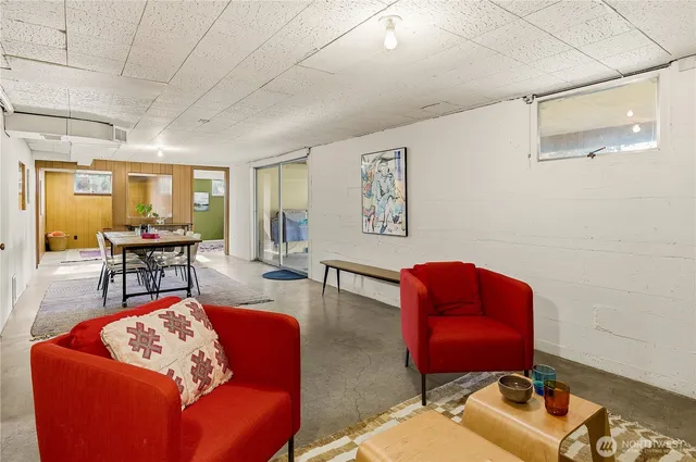 a living room with furniture and a couch