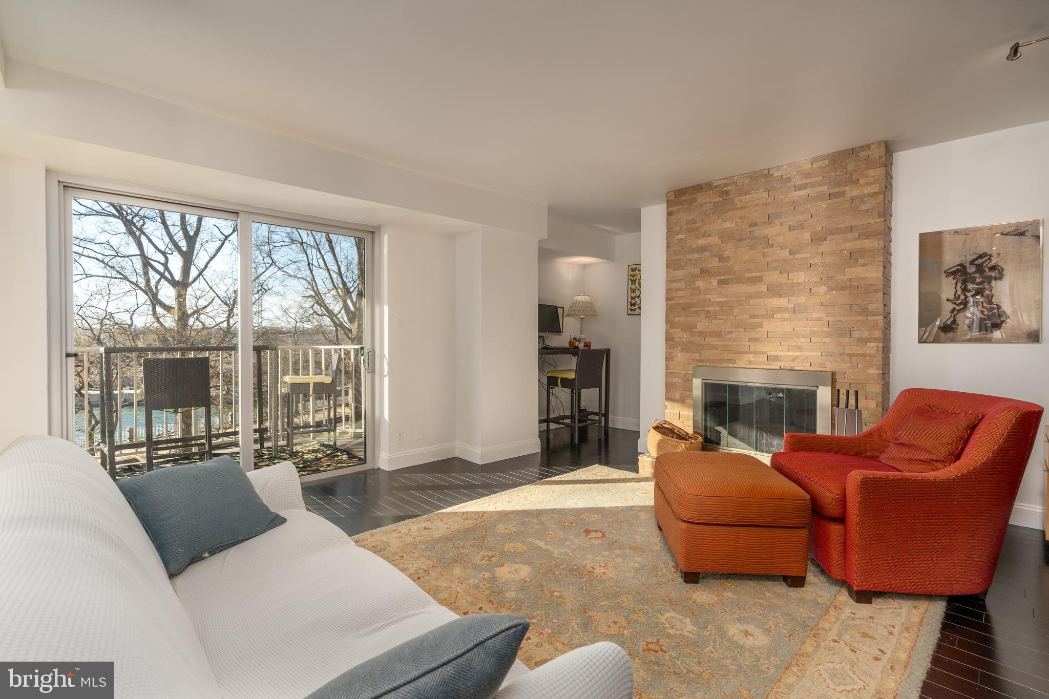 550 N Street Southwest, Unit S201 Washington, DC 20024 - Photo 9 of 63 a living room with furniture and a fireplace