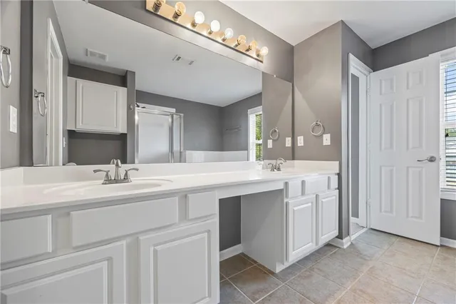 a bathroom with a shower