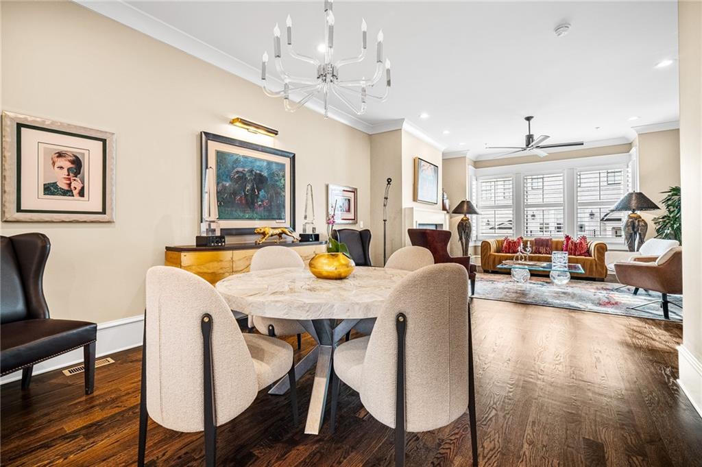 3715 Peachtree Road, Unit 2 Atlanta, GA 30319 - Photo 14 of 51 a view of a dining room with furniture window and wooden floor