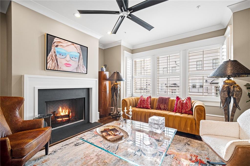 3715 Peachtree Road, Unit 2 Atlanta, GA 30319 - Photo 9 of 51 a living room with furniture and a fireplace