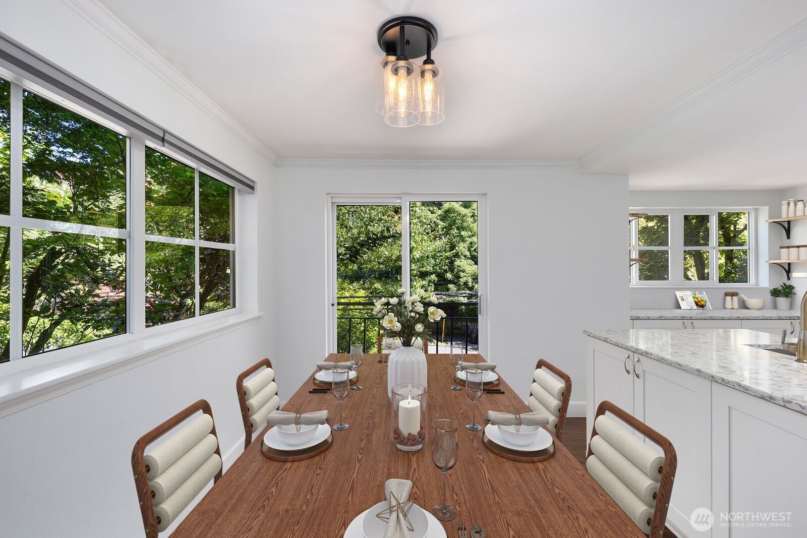 3901 Fremont Avenue North, Unit 202 Seattle, WA 98103 - Photo 9 of 23 a dining room with furniture and window