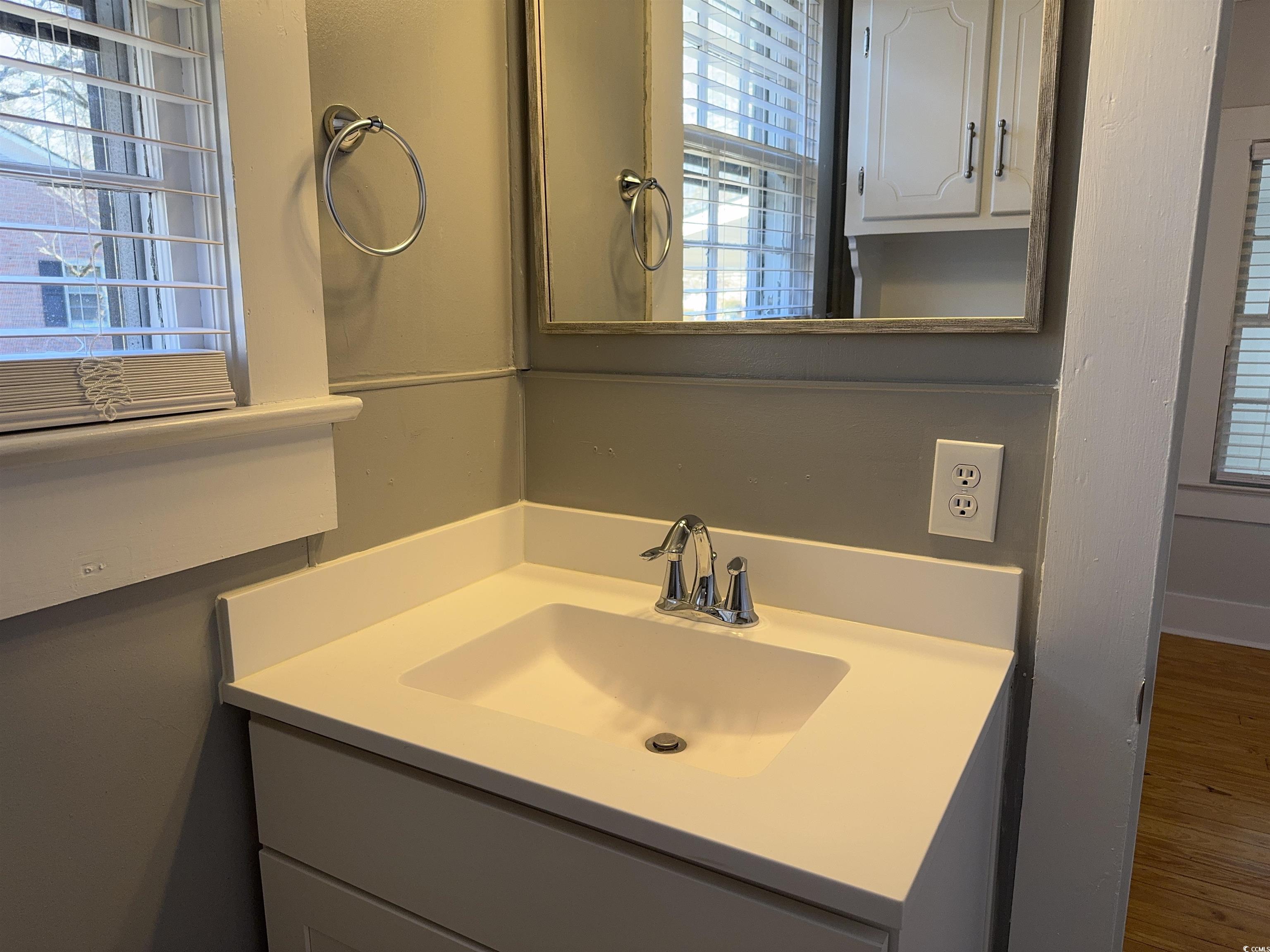 202 Lewis Street Mullins, SC 29574 - Photo 9 of 23 Bathroom featuring hardwood / wood-style floors an