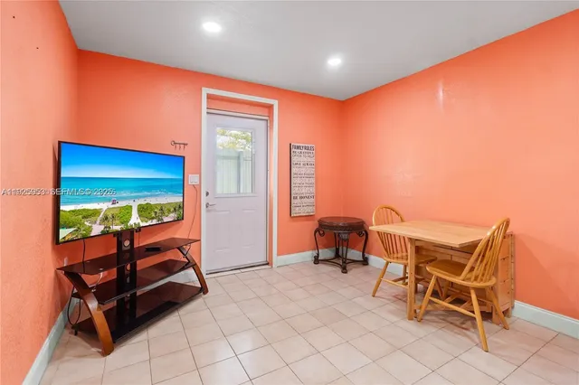 a outdoor space with a projector