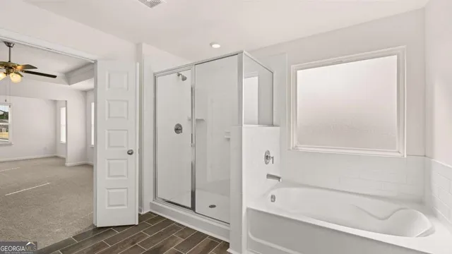 an empty room with windows