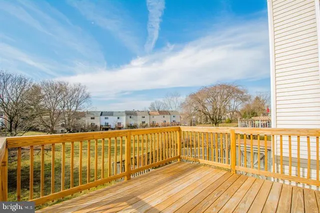a view of a wooden deck