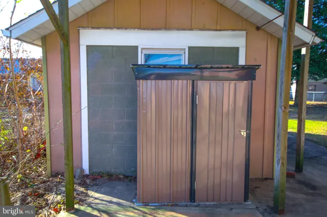 a view of a wooden door