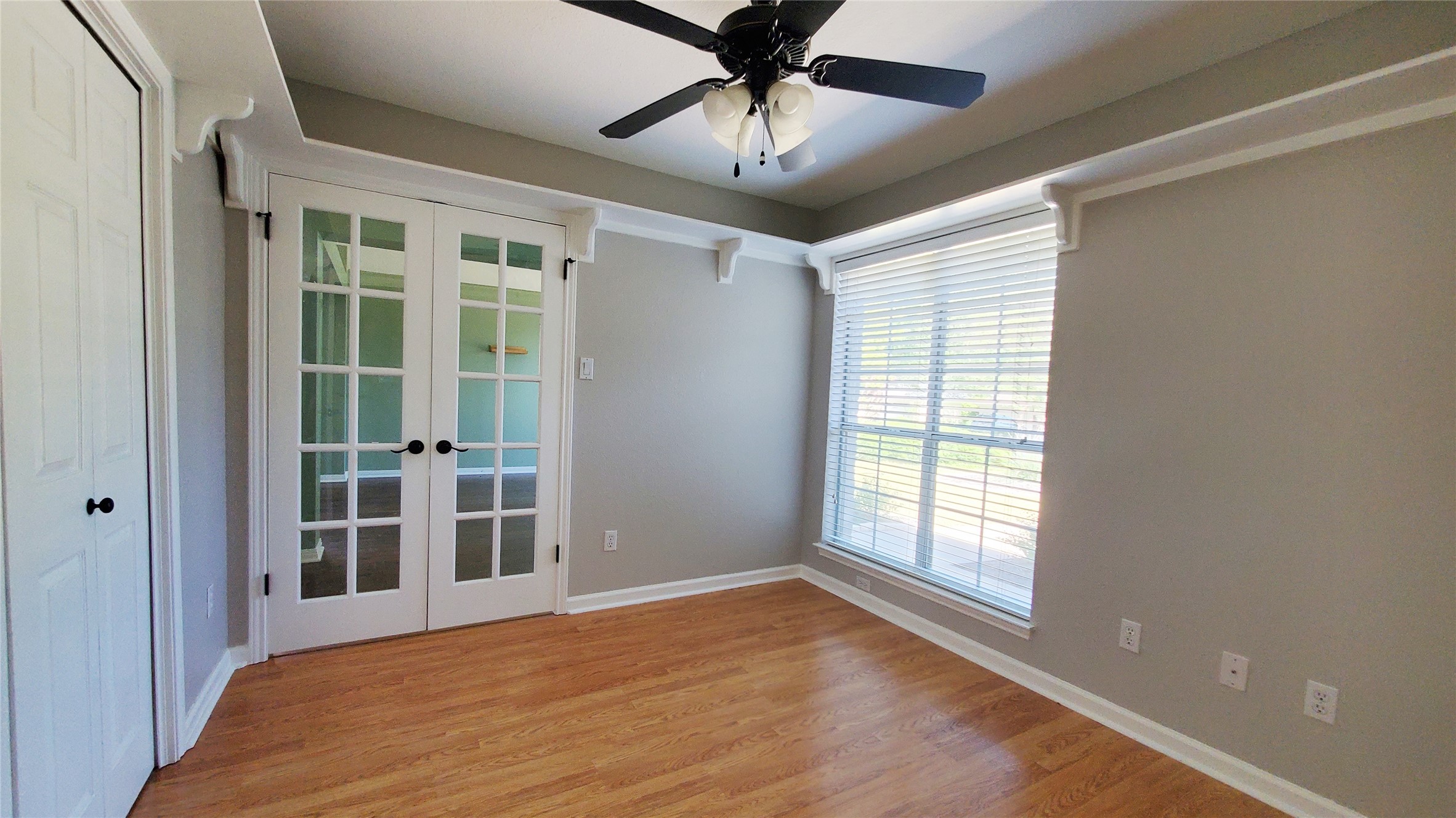 201 Rio Vista Drive Georgetown, TX 78626 - Photo 18 of 26 French doors lead to a versatile office space, illuminated by a large window.