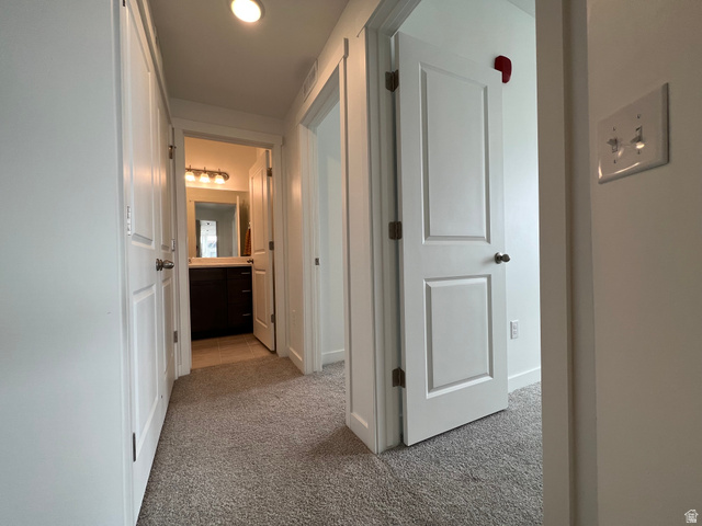 718 West Blue Magic Lane, Unit S201 Midvale, UT 84047 - Photo 3 of 18 Hallway with light carpet