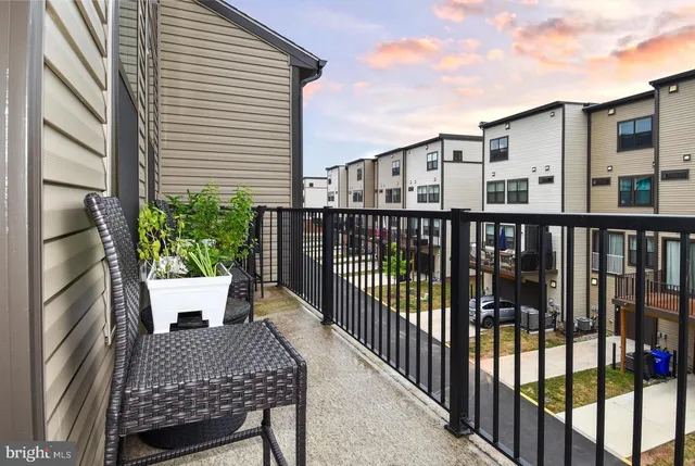a front view of residential houses