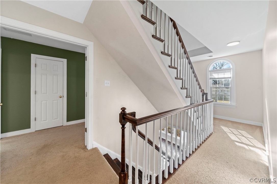13020 Carters Way Road Chesterfield, VA 23838 - Photo 21 of 49 a view of staircase with wooden floor and stairs