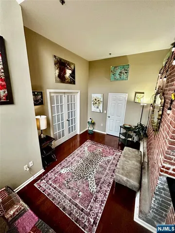 an aerial view of mountain with yard