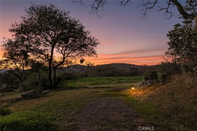 a view of an outdoor space with mountain view