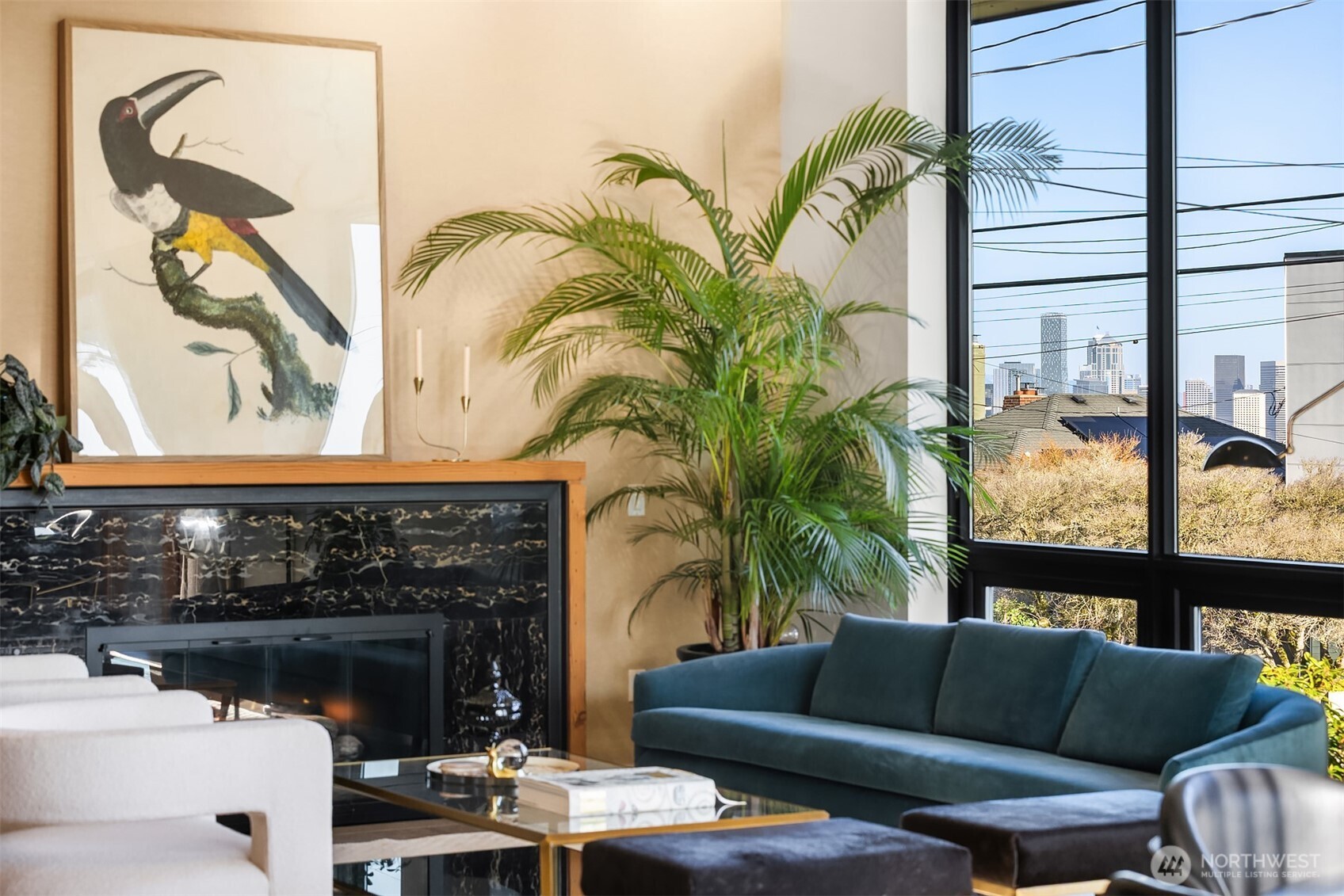 3057 36th Avenue Southwest Seattle, WA 98126 - Photo 7 of 40 a living room with furniture and a fireplace
