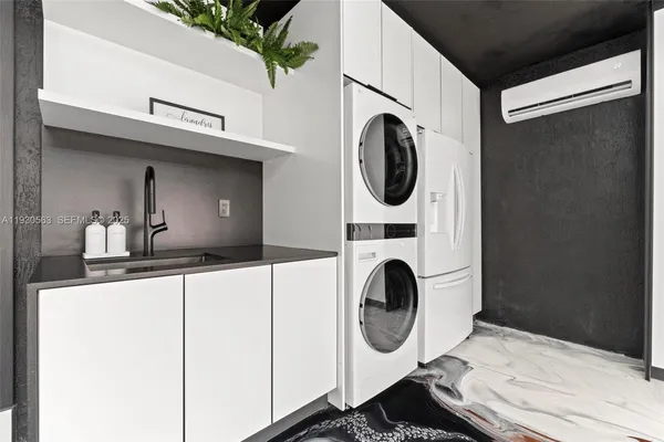 a view of a room with a bathroom