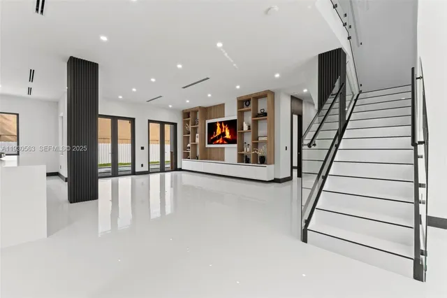 a view of an entryway with stairs