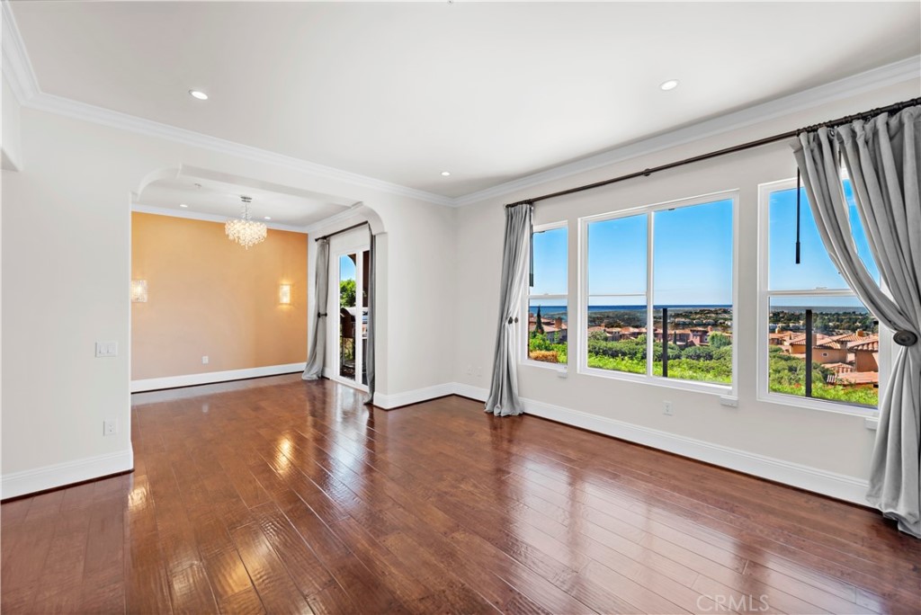 25 Splendore Drive Newport Coast, CA 92657 - Photo 4 of 16 an empty room with wooden floor and windows