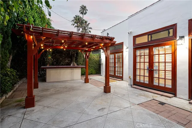 a view of an empty room with a balcony