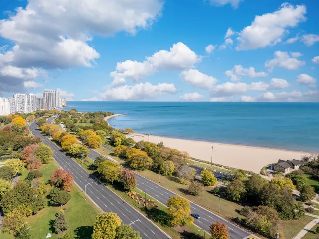 a view of city with ocean