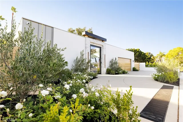 a view of a garden with pathway