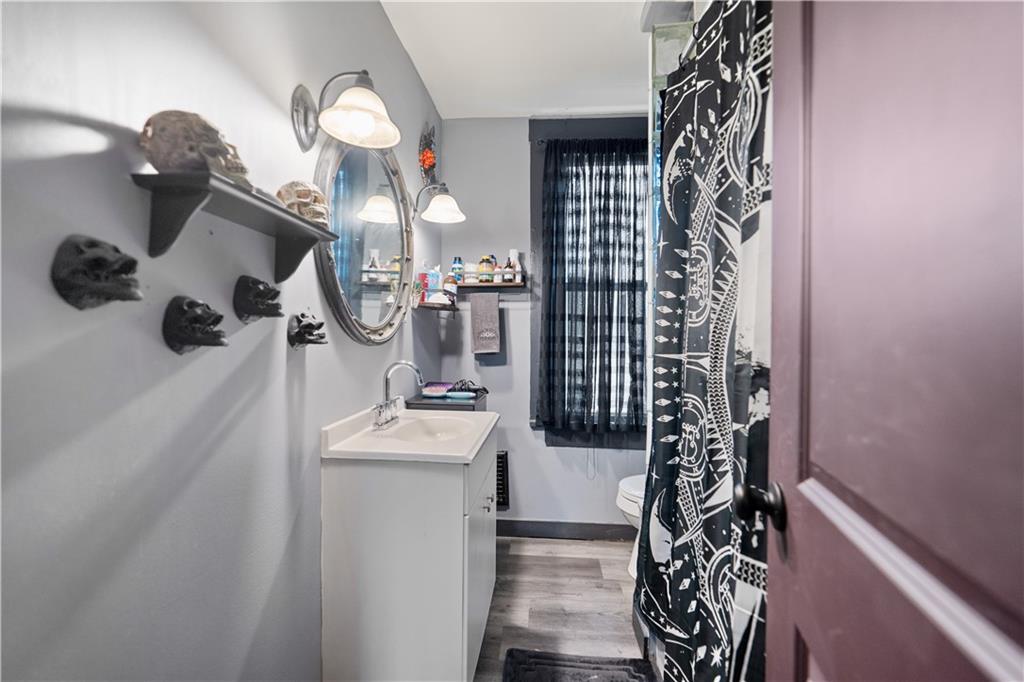 475 Irvin Avenue Rochester, PA 15074 - Photo 16 of 23 a bathroom with a sink a mirror and shower