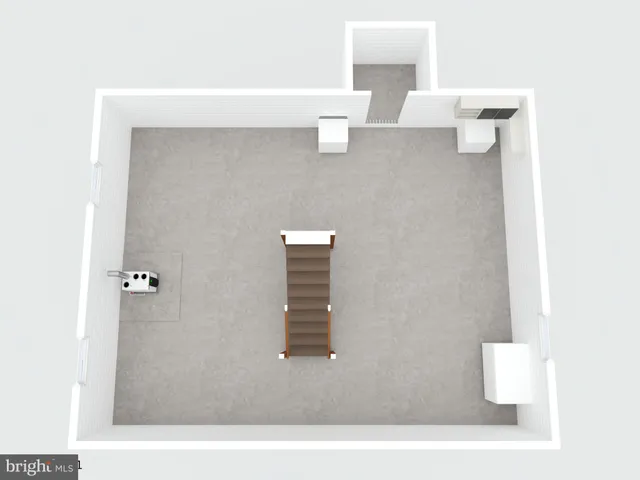 a picture of a room with a white wall and sign