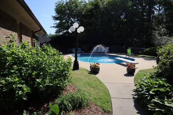 a view of outdoor space with seating area