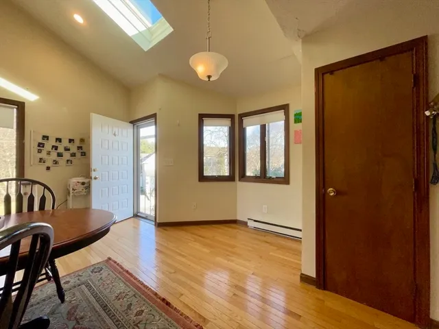 a view of a livingroom with furniture and windows