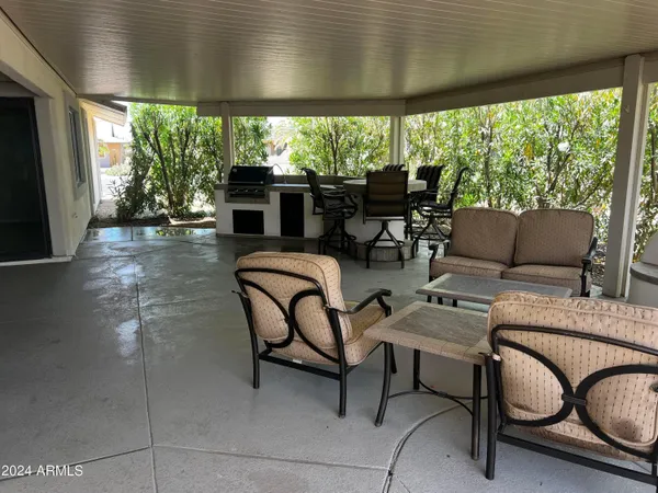 a outdoor space with furniture