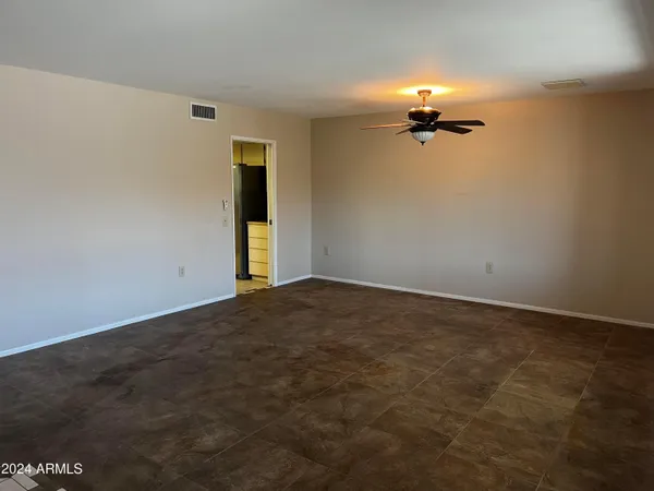 a view of a room with an empty space