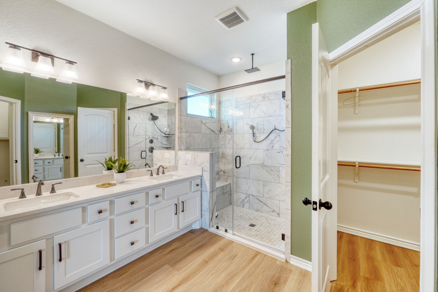 1642 Scull Road San Marcos, TX 78666 - Photo 16 of 31 Spa-like bath with dual vanities and walk-in shower