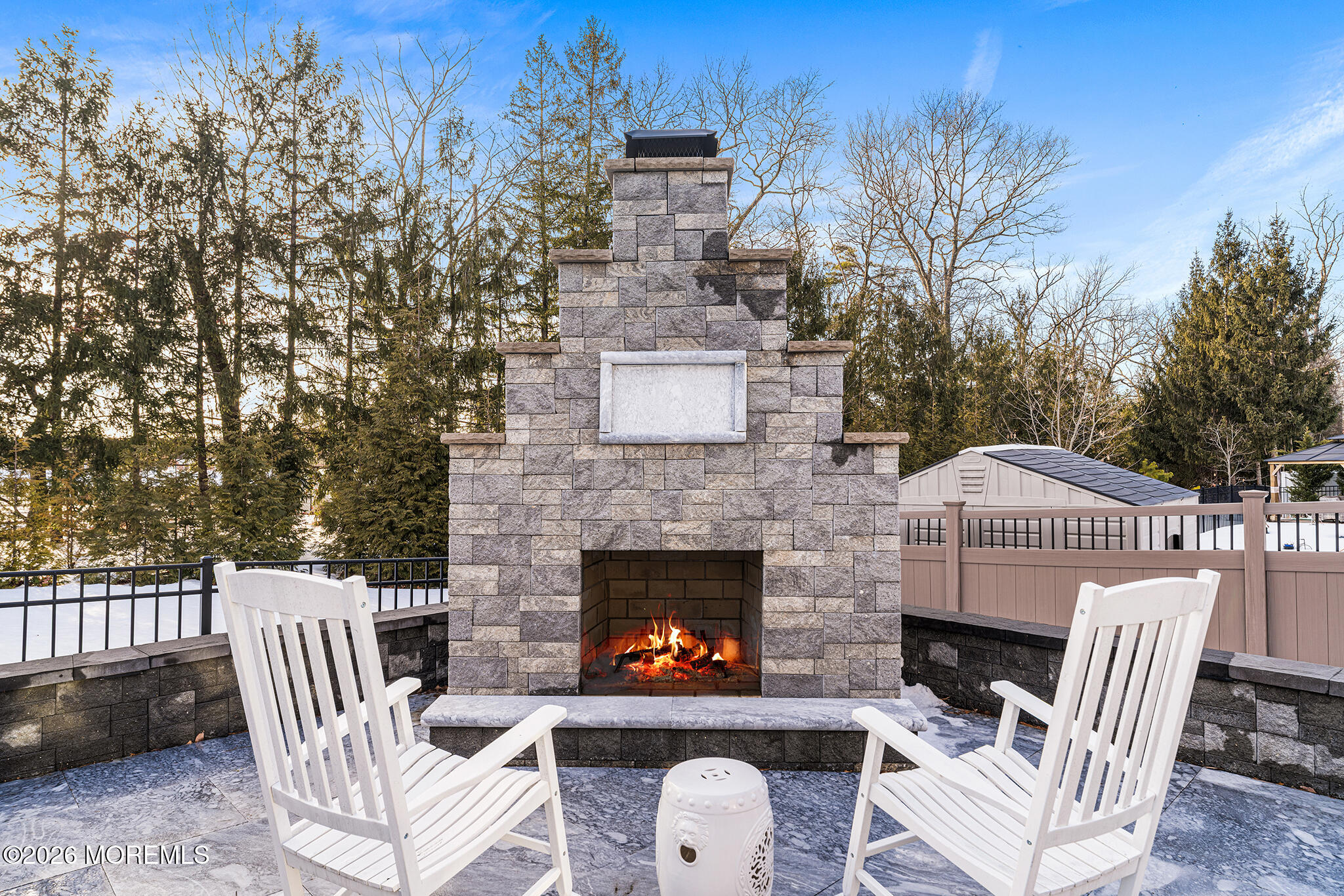 8 Cindy Court Howell, NJ 07731 - Photo 59 of 63 a outdoor living space with patio furniture and a fireplace