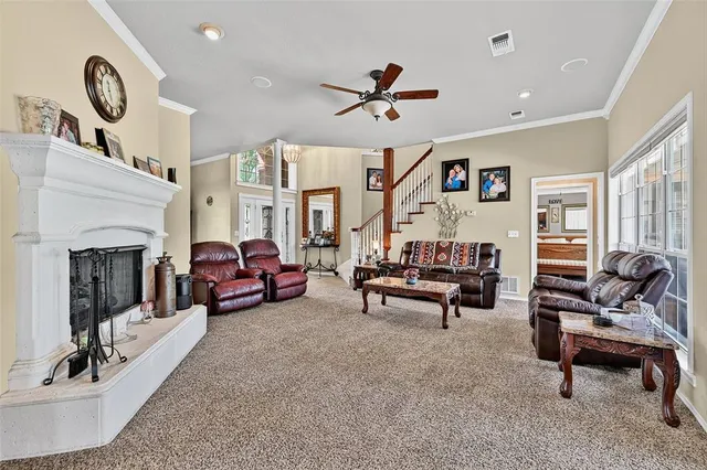 a living room with furniture