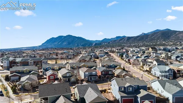 an aerial view of a city