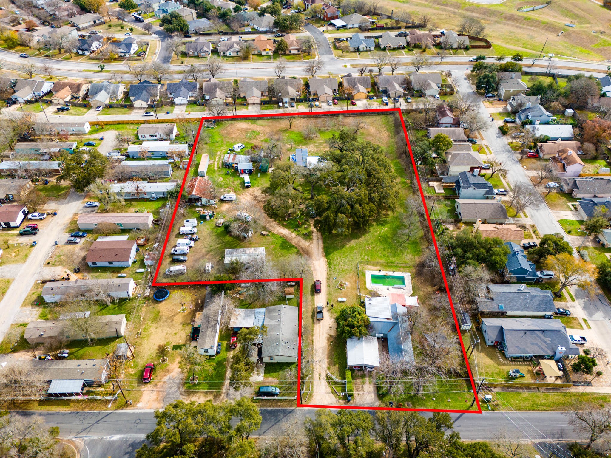 an aerial view of a city