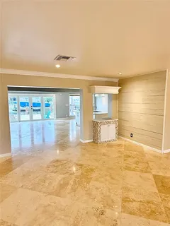 a view of a hallway with a white walls