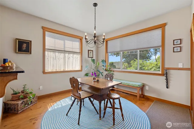 a workspace with furniture window and outside view
