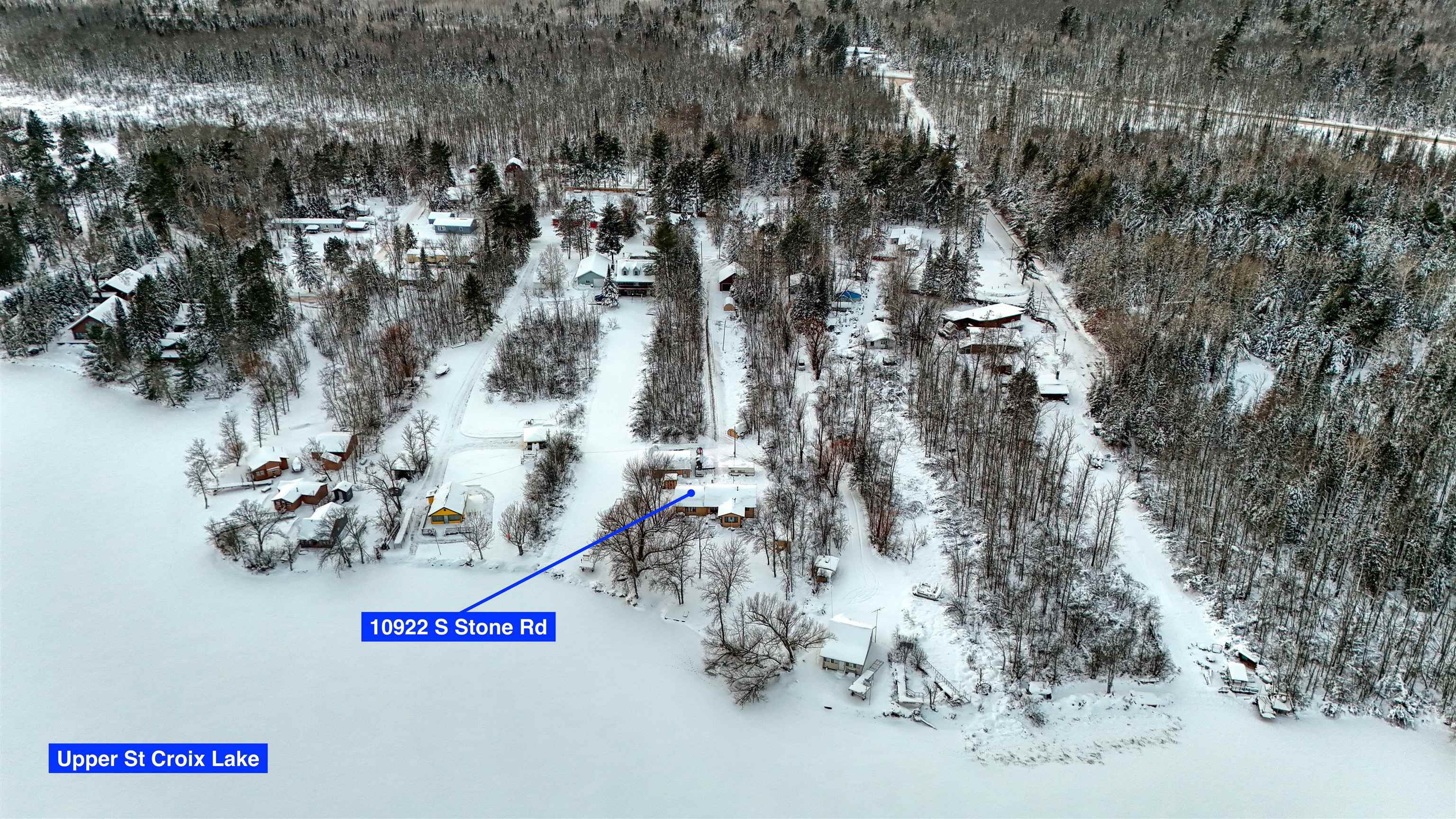 10922 South Stone Road Solon Springs, WI 54873 - Photo 5 of 64 View of snowy aerial view