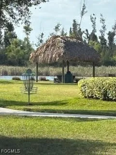 a view of a lake from a yard