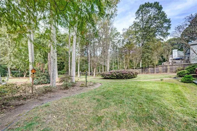 a view of backyard with green space