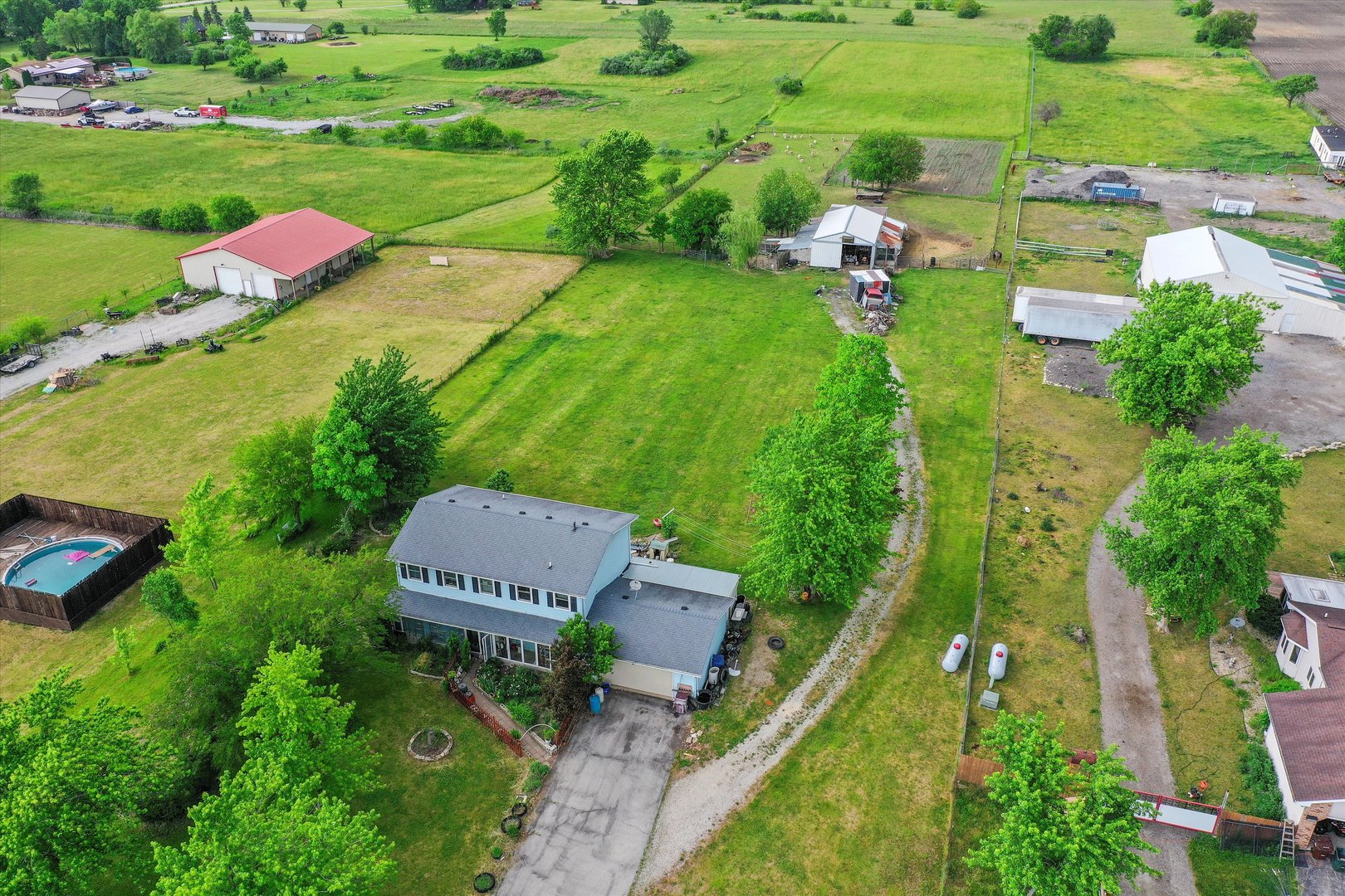 4224 West Offner Road Monee, IL 60449 - Photo 3 of 32 an aerial view of residential houses with outdoor space and street view