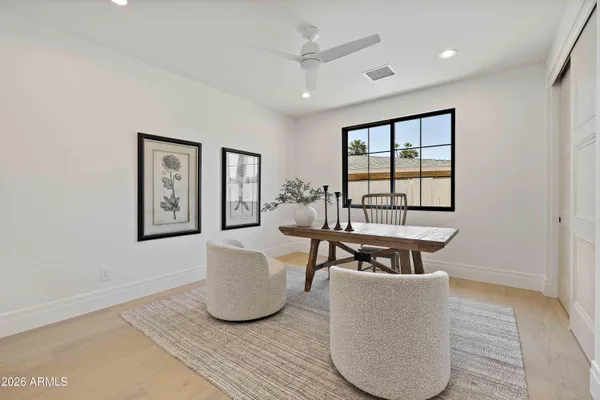 a living room with furniture and window