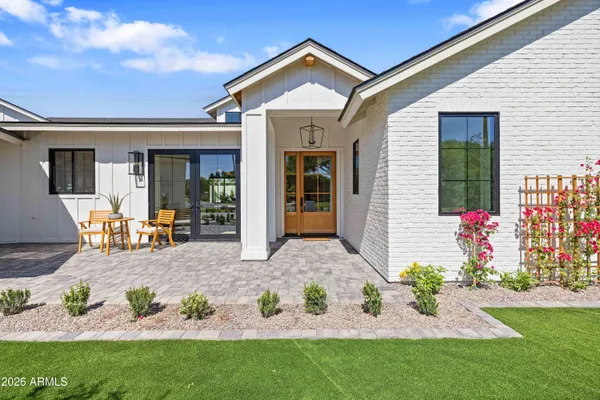 a view of a house with patio